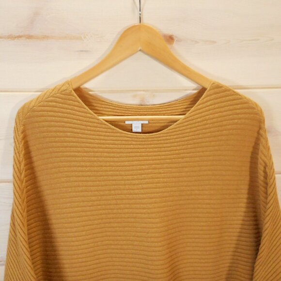 Pure J Jill Women's L Dolman Sleeve Pullover Sweater Mustard Goldenrod Cotton - Picture 2 of 10